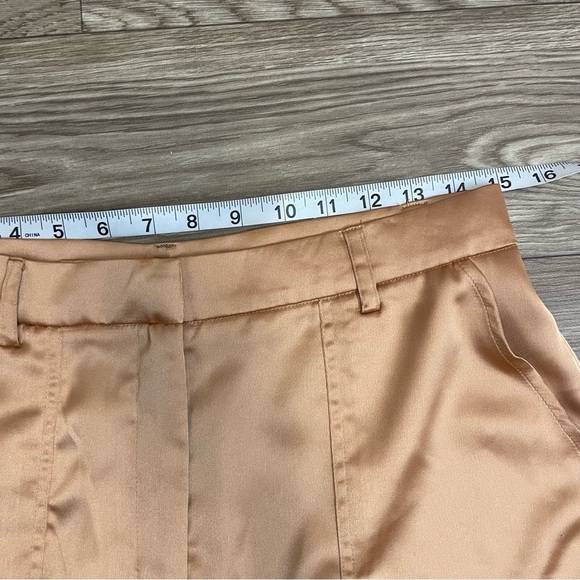 NEW Bailey 44 Gold Satin Cargo Pocket Straight Leg Ankle Pants - Picture 7 of 12